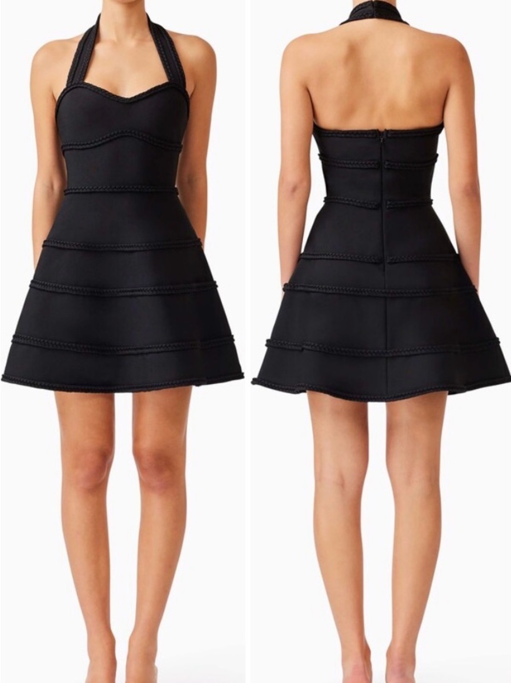 Elliatt Black Halter Fit-and-Flare Mini Dress